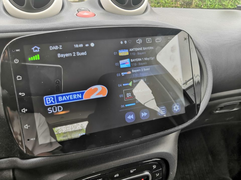 DAB-Z app installed on Android car stereo