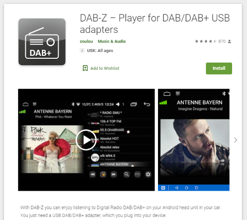 DAB-Z in Google Play Store